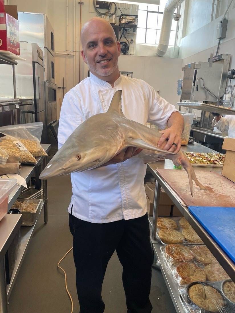 Chef Jackson Locklear with a fresh catch